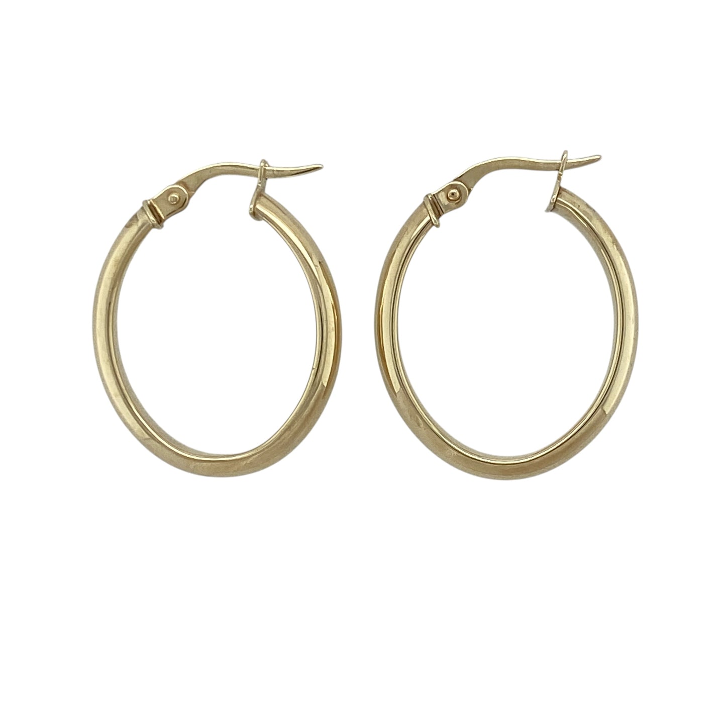 9ct Gold Plain Oval Creole Earrings