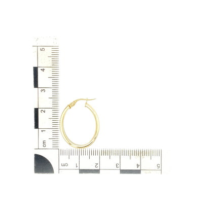 9ct Gold Plain Oval Creole Earrings