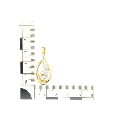 9ct Gold & Cubic Zirconia Set Teardrop Pendant