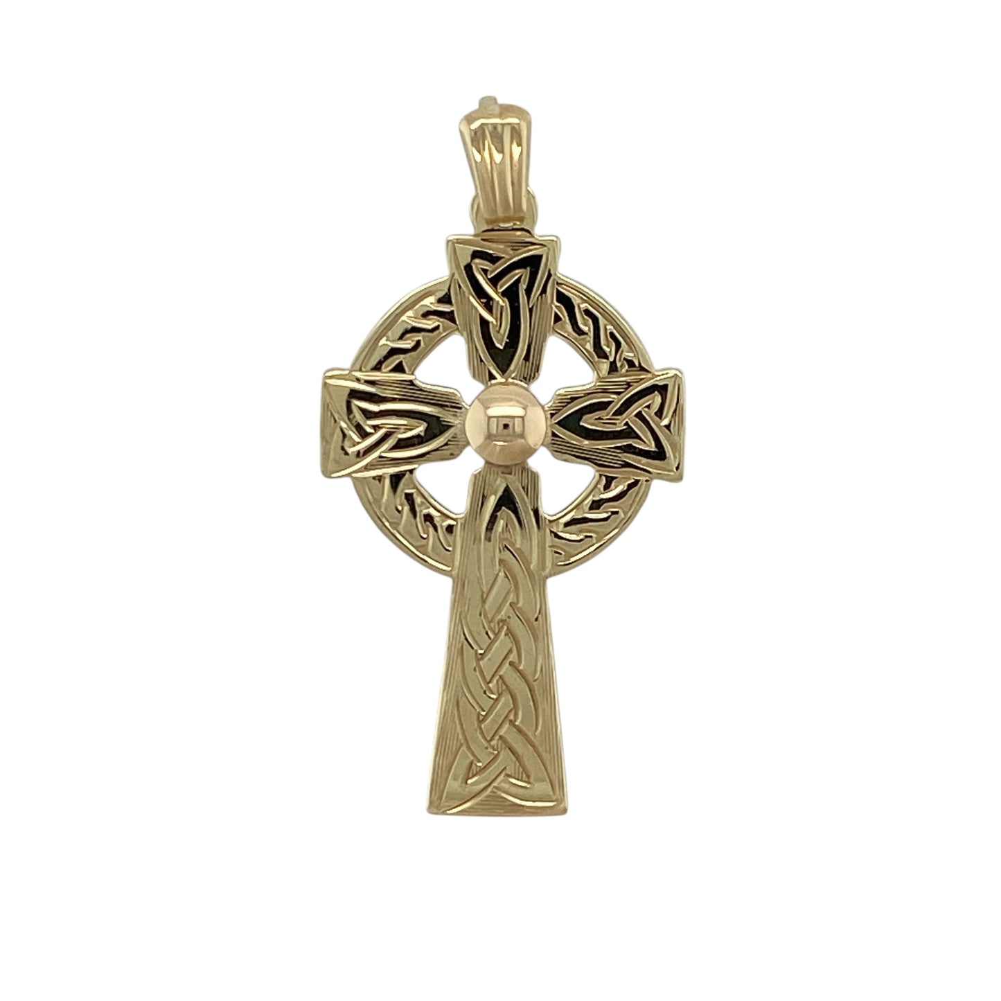 9ct Gold Patterned Celtic Cross Pendant