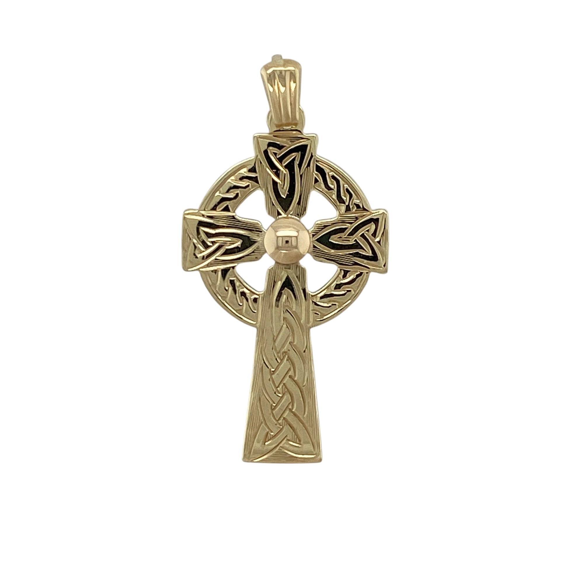 9ct Gold Patterned Celtic Cross Pendant