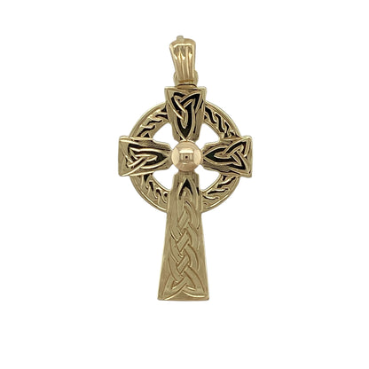 9ct Gold Patterned Celtic Cross Pendant