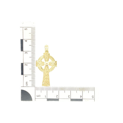 9ct Gold Patterned Celtic Cross Pendant
