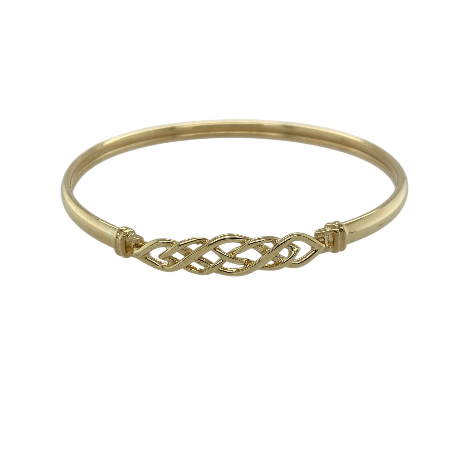 9ct Gold Celtic Knot Hinged Bangle