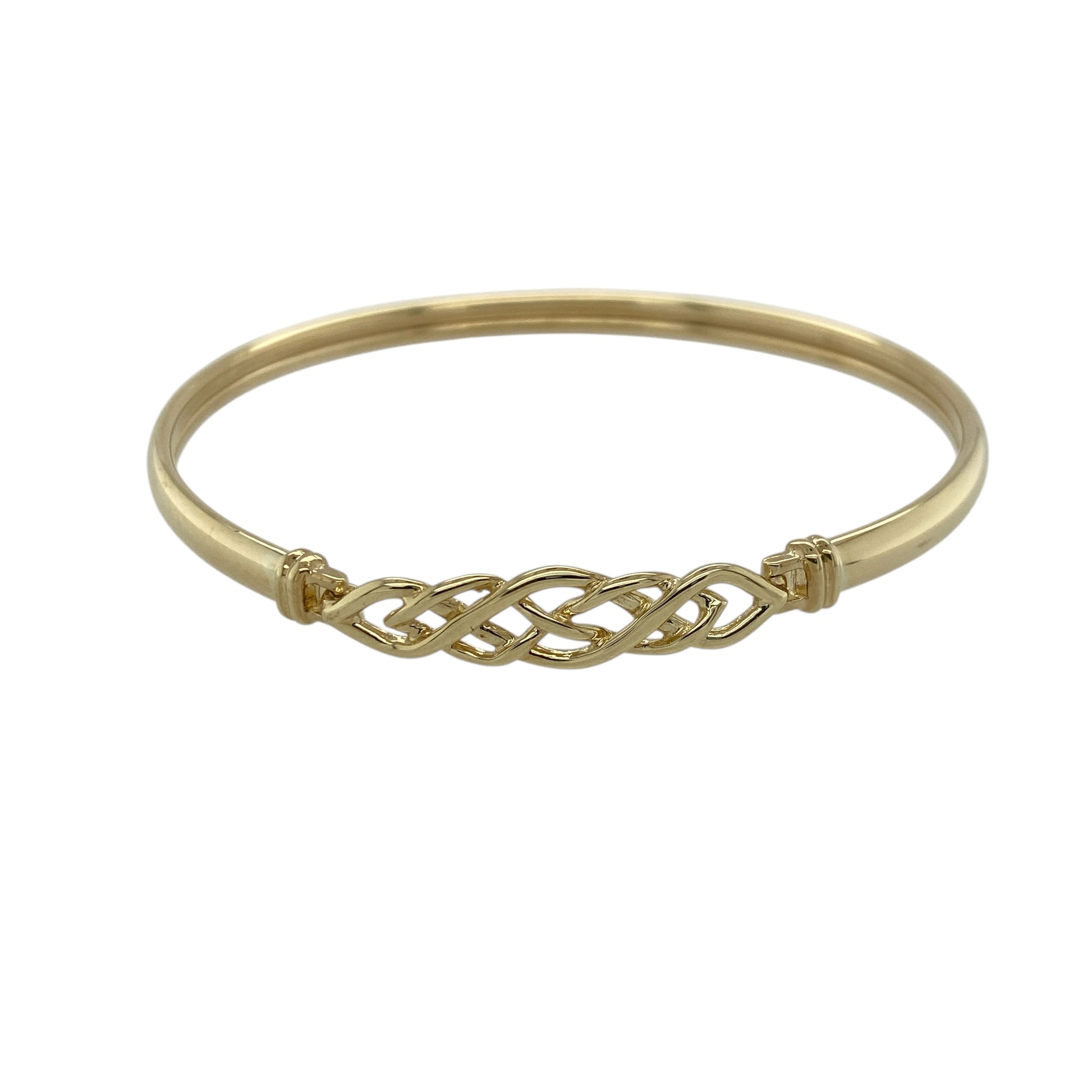 9ct Gold Celtic Knot Hinged Bangle