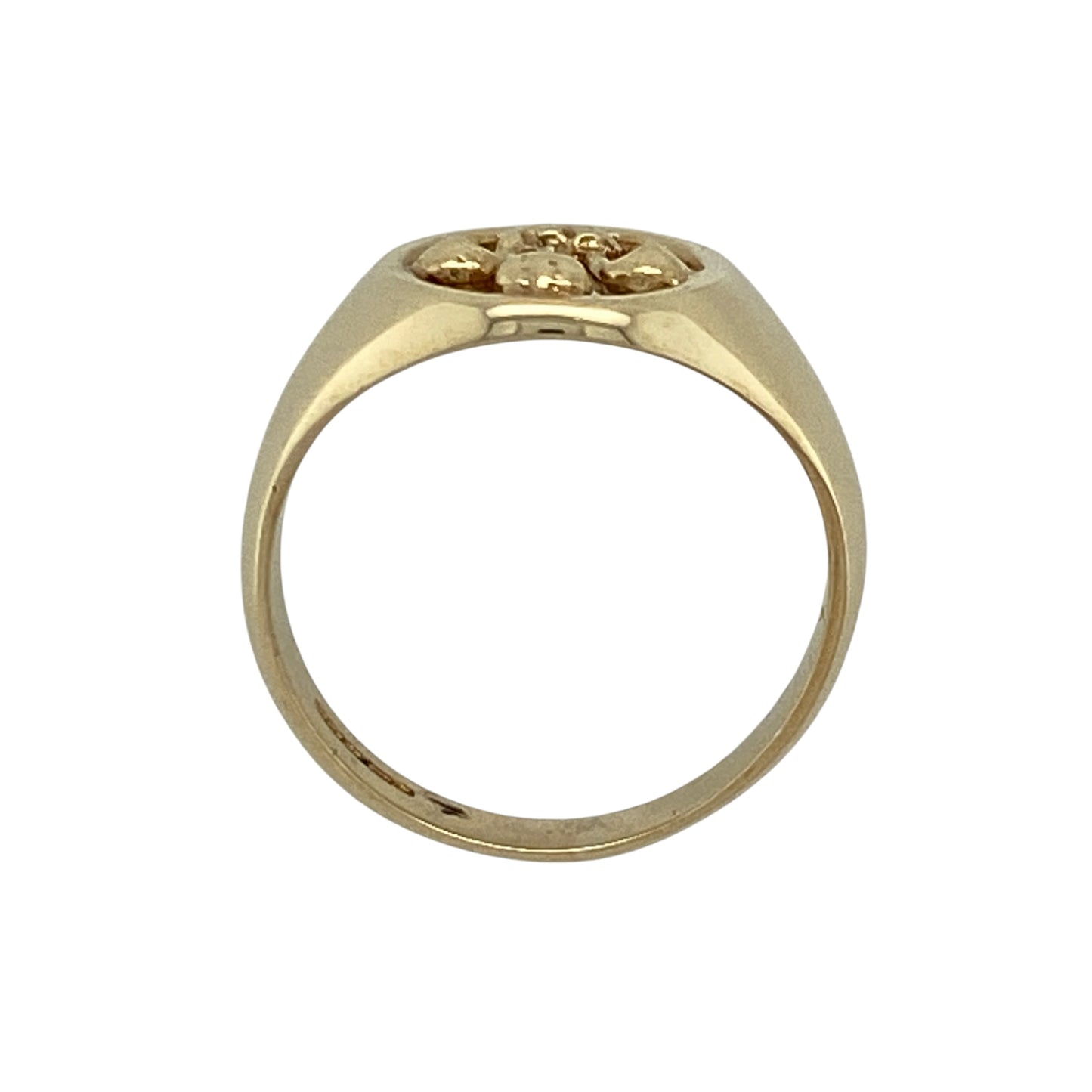 9ct Gold Welsh Three Feathers Oval Signet Ring