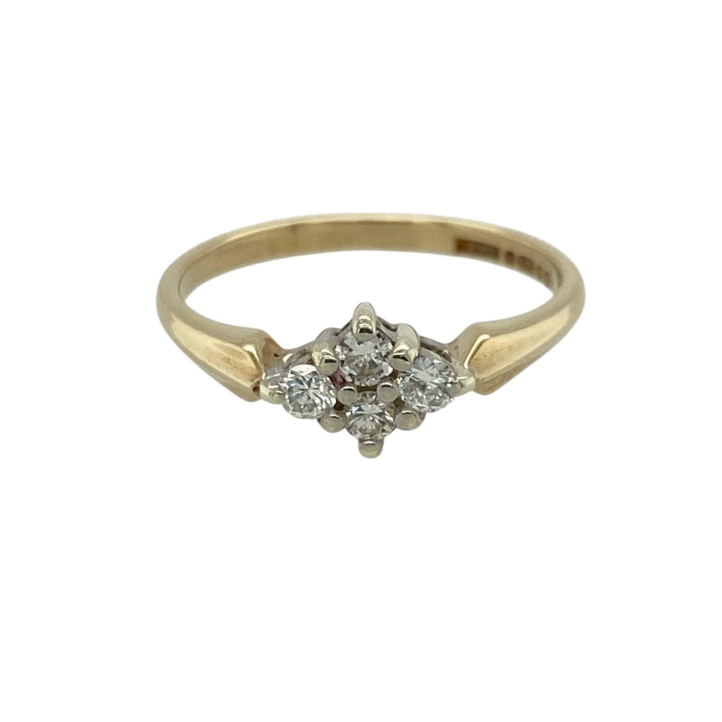 9ct Gold & Diamond Set Cluster Ring