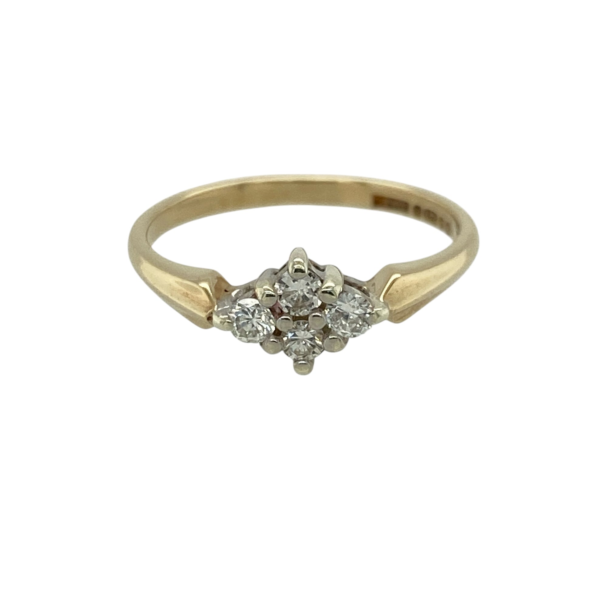 9ct Gold & Diamond Set Cluster Ring