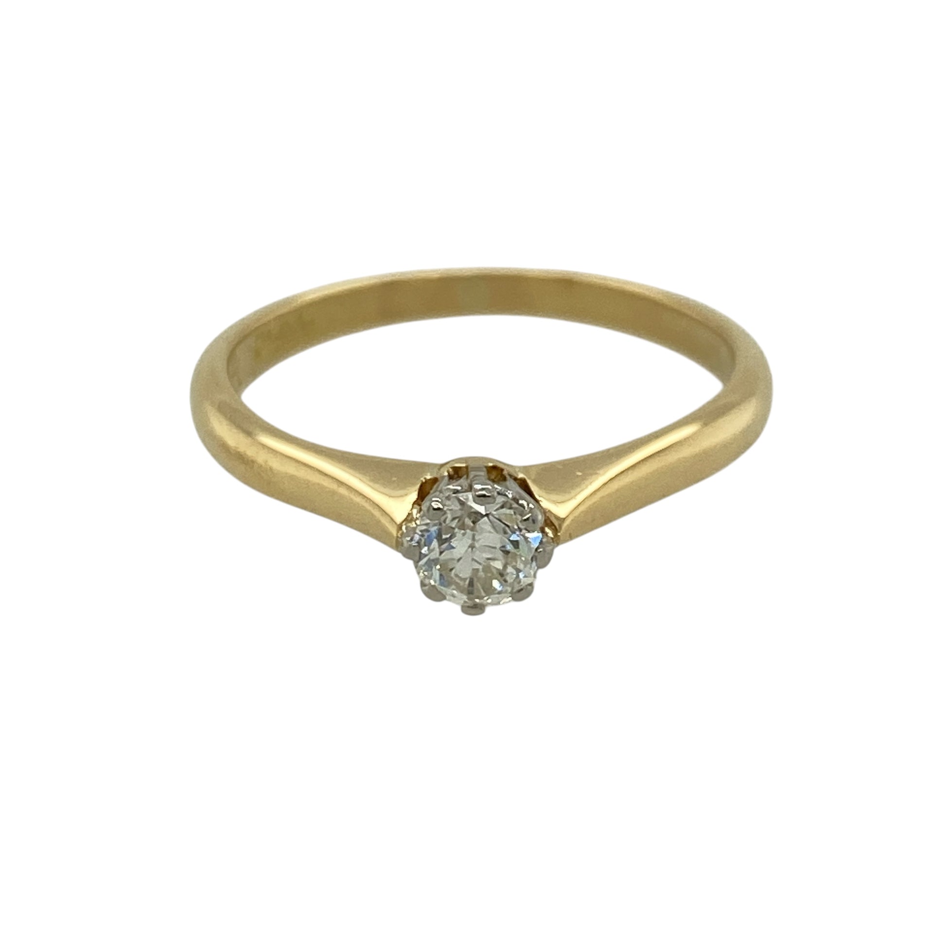 18ct Gold & Diamond Set Solitaire Ring