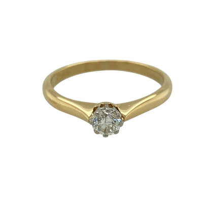 18ct Gold & Diamond Set Solitaire Ring