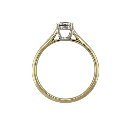 9ct Gold & Diamond Illusion Set Solitaire Ring