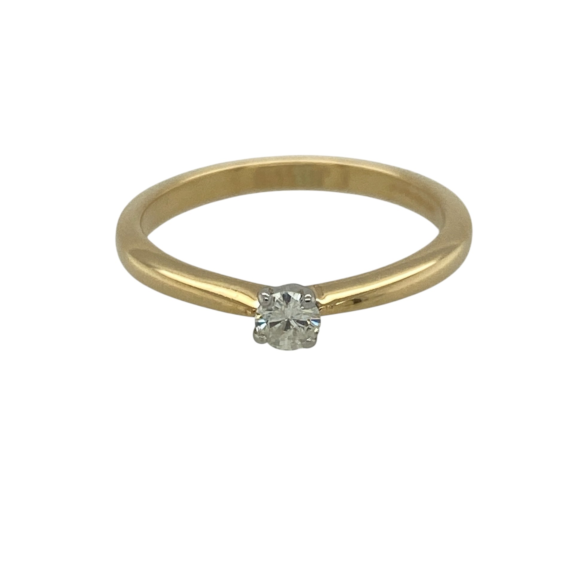 9ct Gold & Diamond Set Solitaire Ring