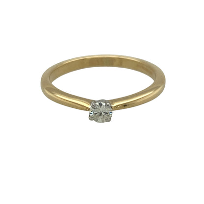 9ct Gold & Diamond Set Solitaire Ring