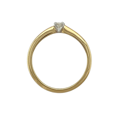 9ct Gold & Diamond Set Solitaire Ring