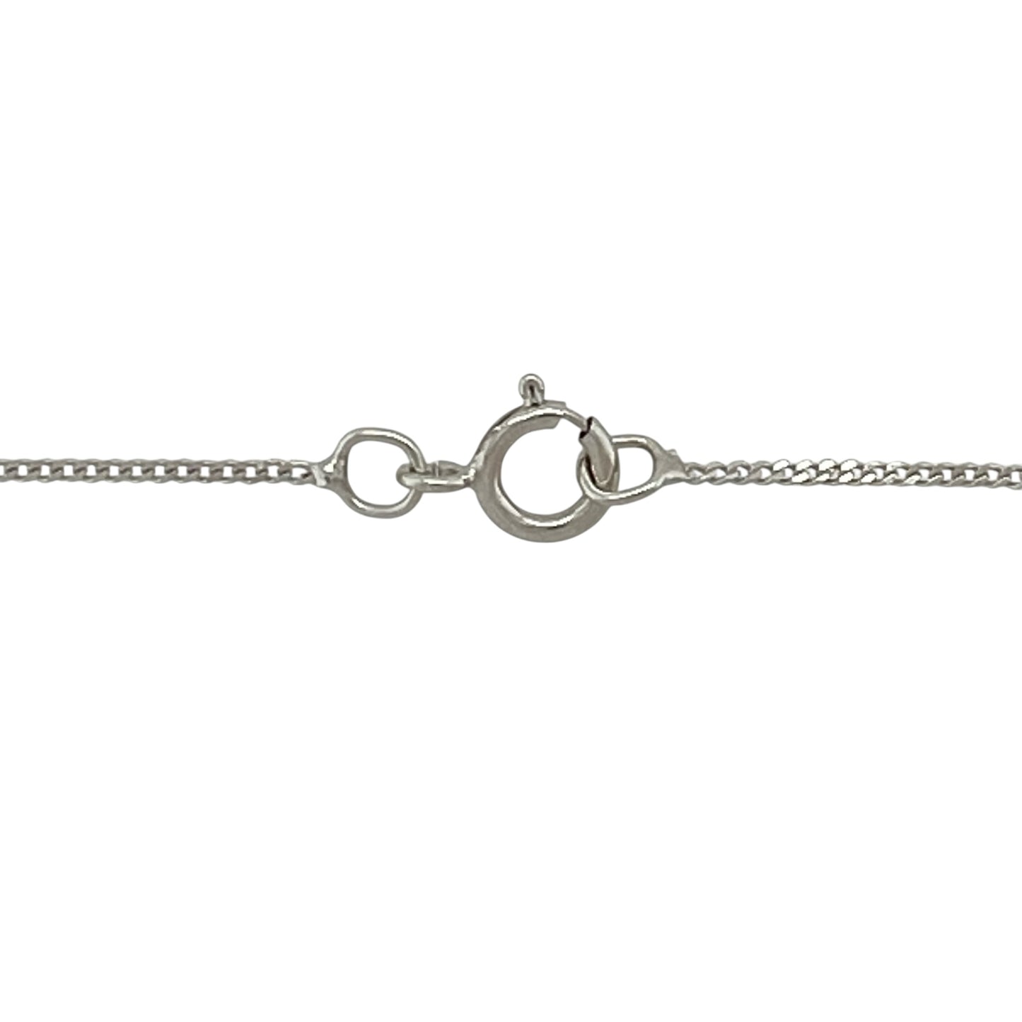 9ct White Gold & Diamond Set Wave 18" Necklace