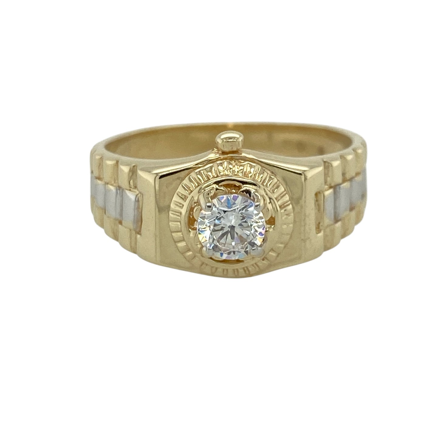 9ct Gold & Cubic Zirconia Set Watch Ring