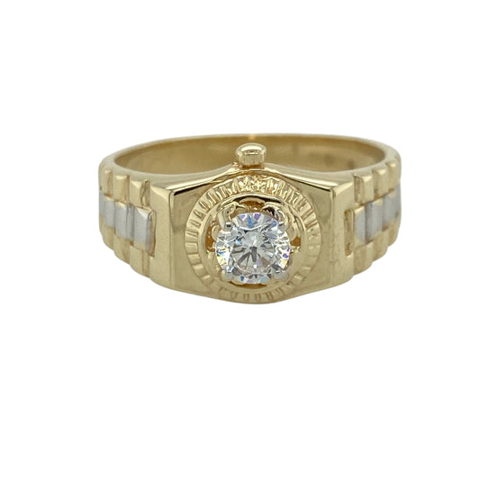 9ct Gold & Cubic Zirconia Set Watch Ring