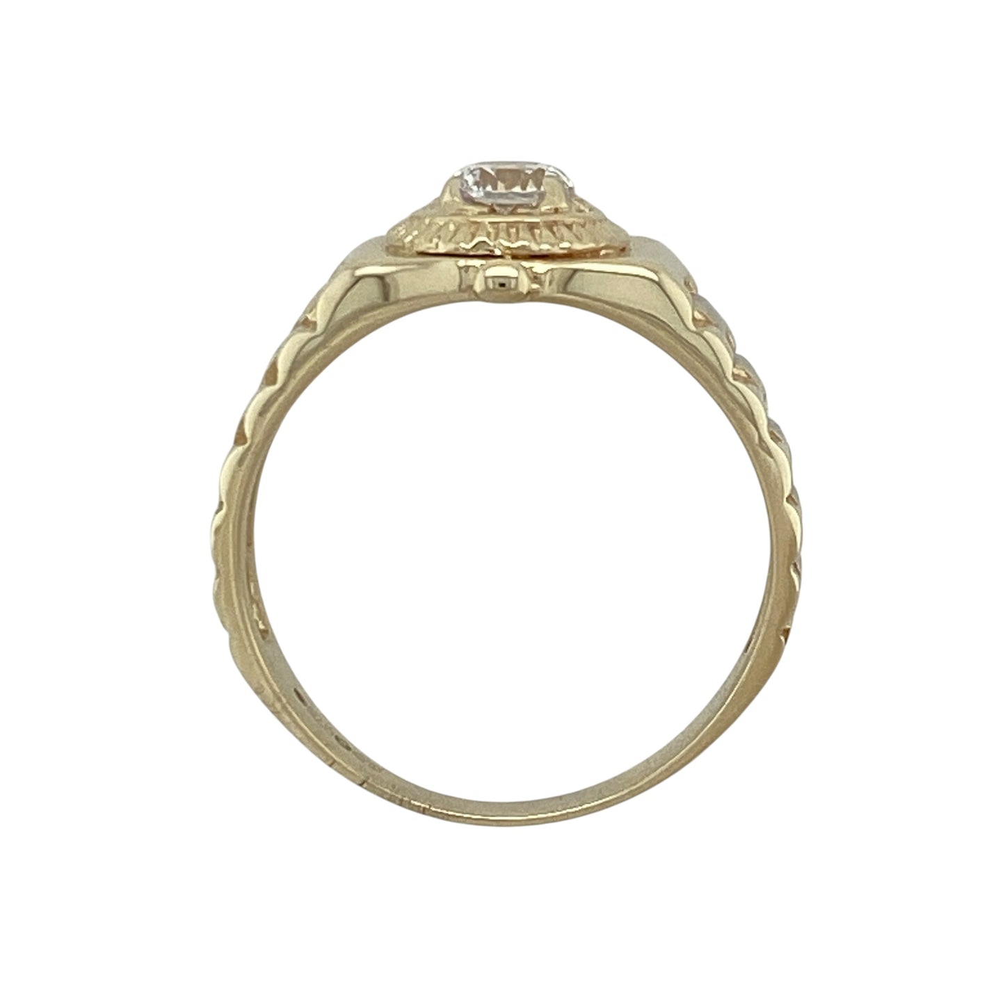 9ct Gold & Cubic Zirconia Set Watch Ring