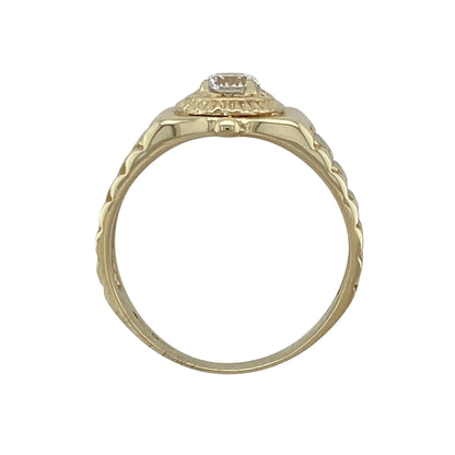9ct Gold & Cubic Zirconia Set Watch Ring