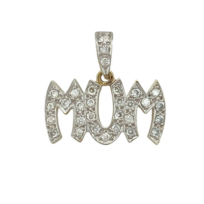 9ct Gold & Cubic Zirconia Set Mum Pendant
