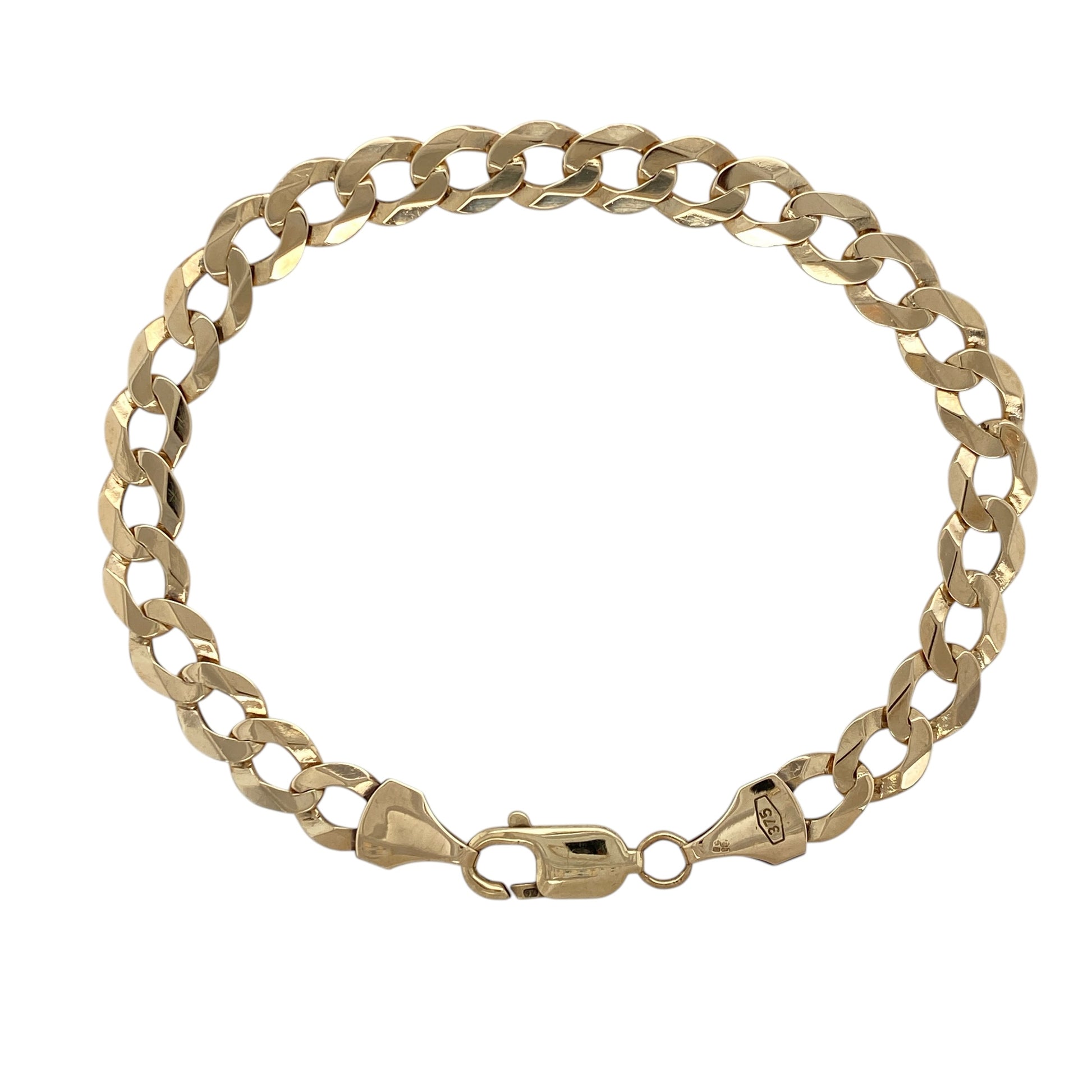 9ct Gold 8.5" Curb Bracelet
