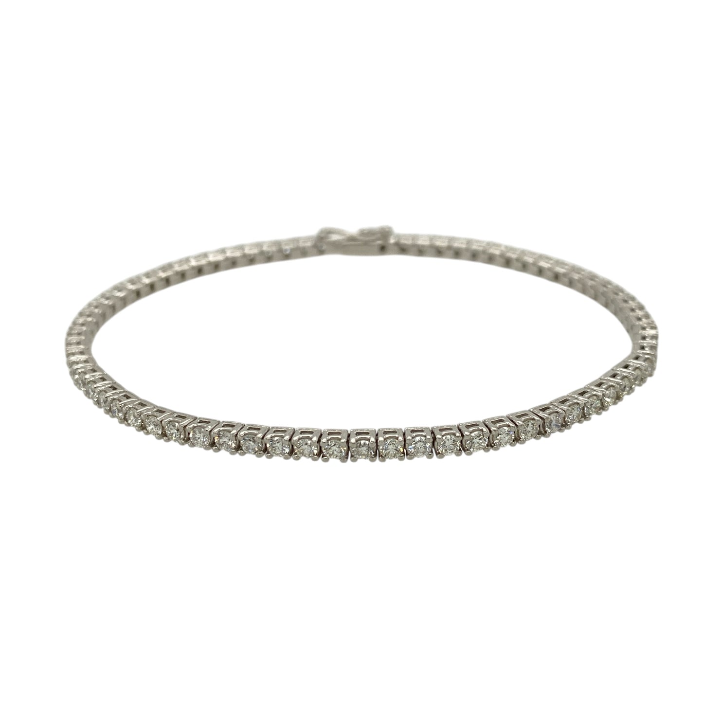 18ct White Gold & Diamond Set 7.25" Tennis Bracelet