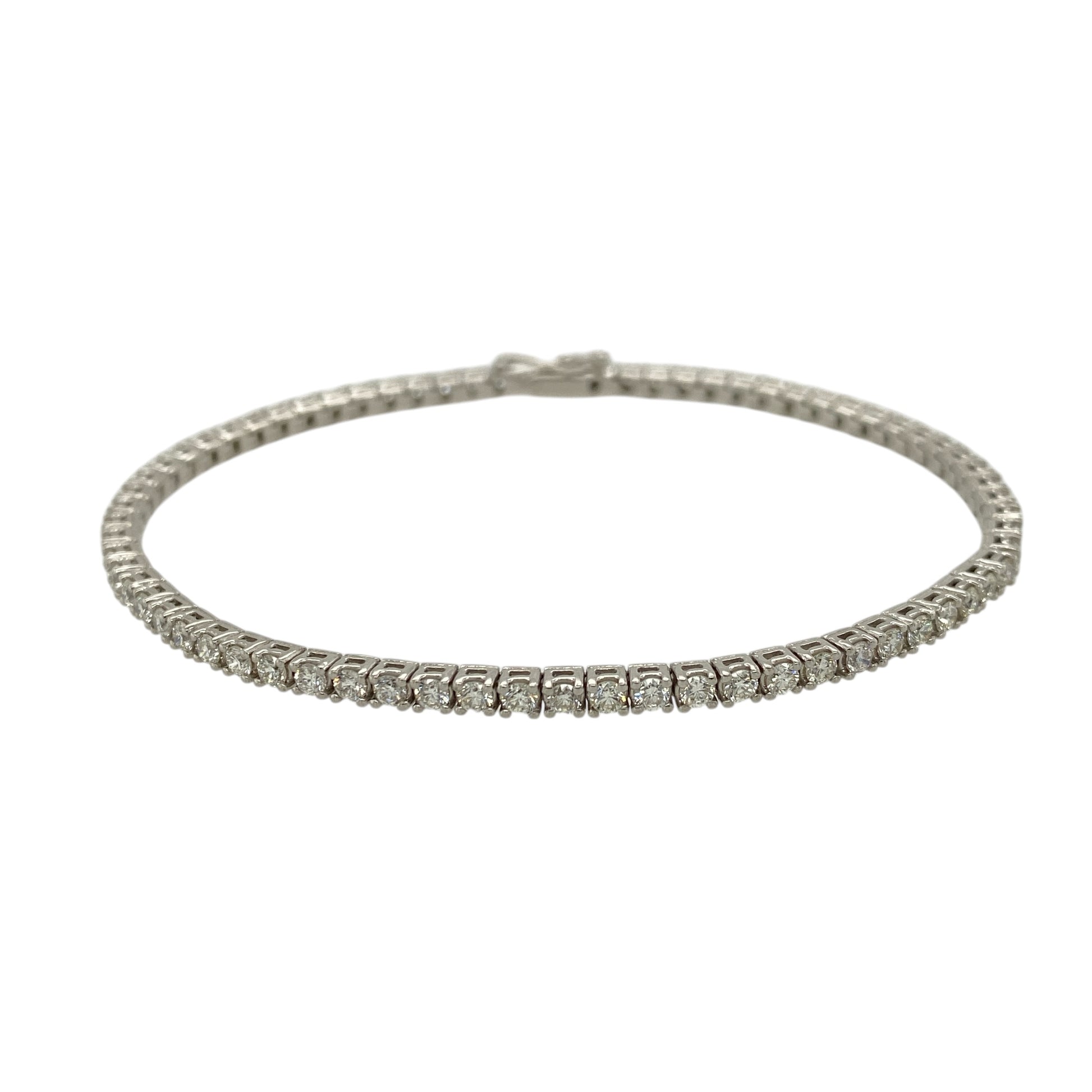 18ct White Gold & Diamond Set 7.25" Tennis Bracelet