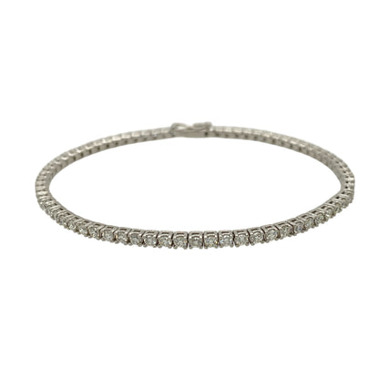 18ct White Gold & Diamond Set 7.25" Tennis Bracelet