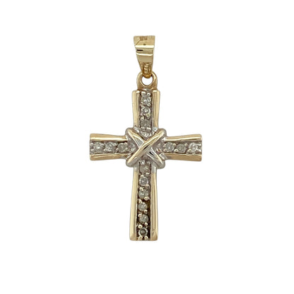 9ct Gold & Diamond Set Cross Pendant