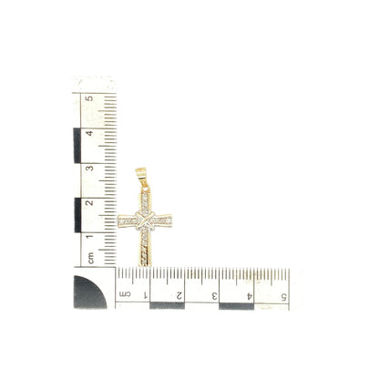 9ct Gold & Diamond Set Cross Pendant