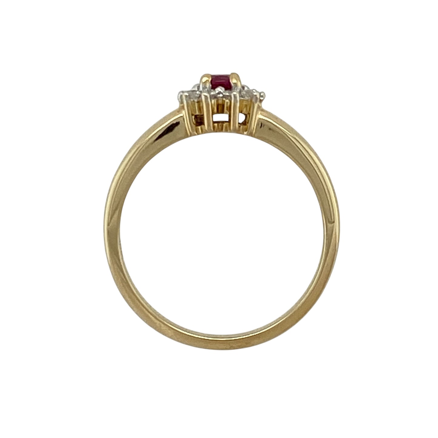 18ct Gold Diamond & Ruby Set Cluster Ring