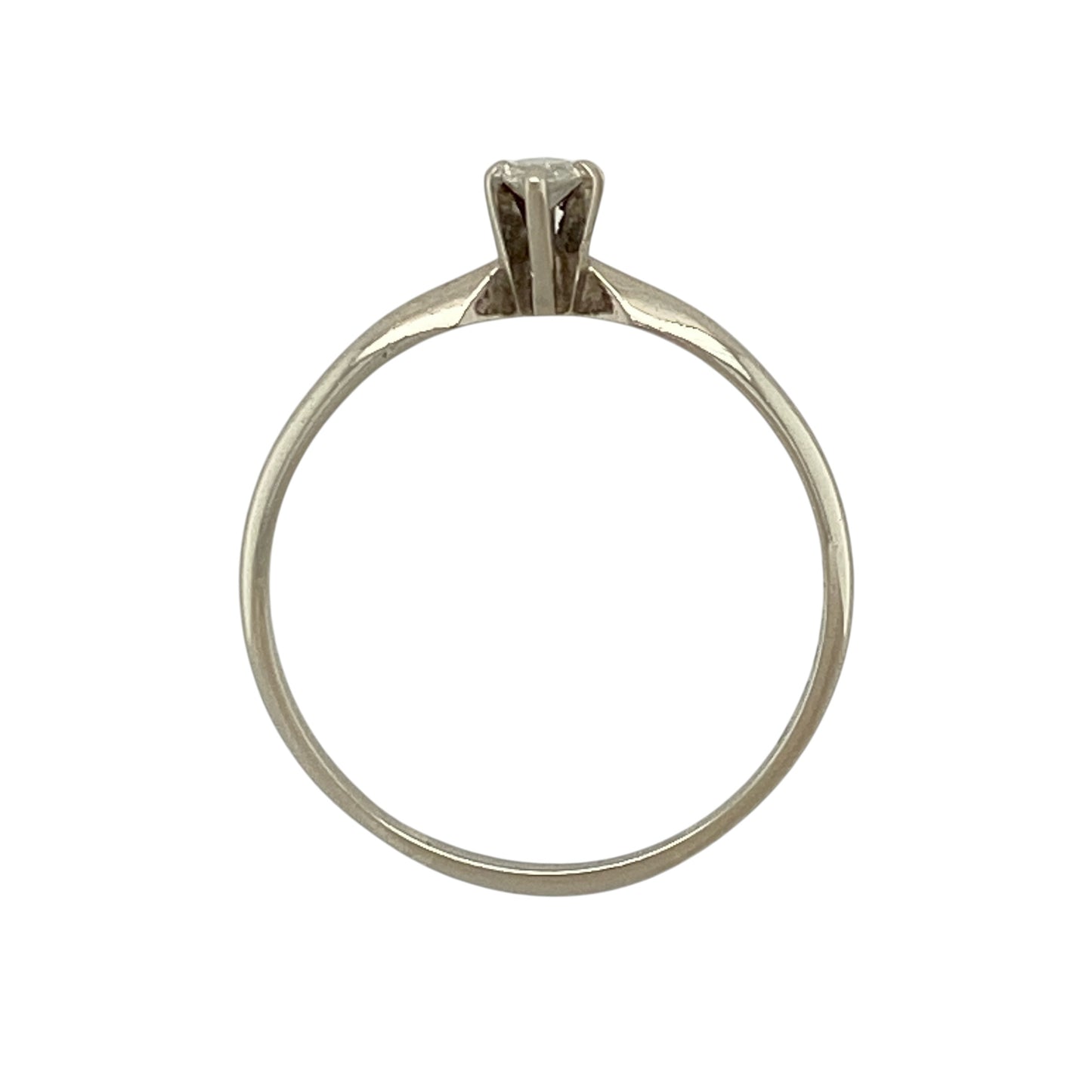 14ct White Gold & Marquise Cut Diamond Set Solitaire Ring