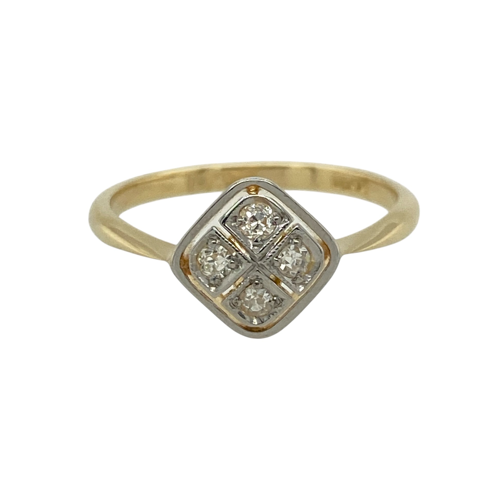18ct Gold & Diamond Set Art Deco Style Ring