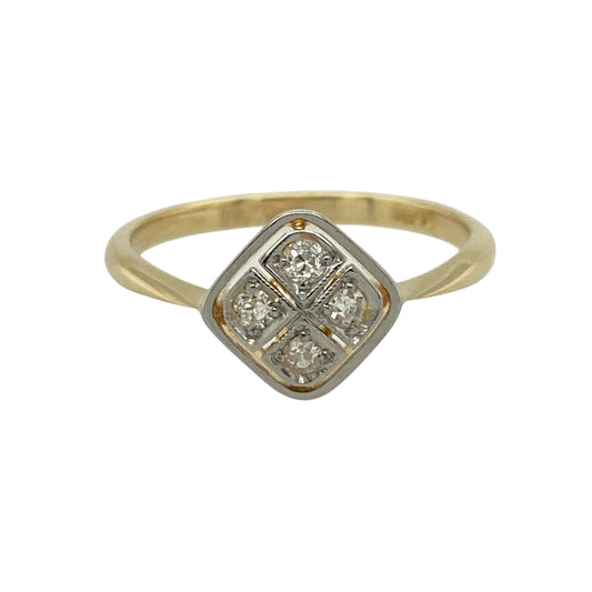 18ct Gold & Diamond Set Art Deco Style Ring