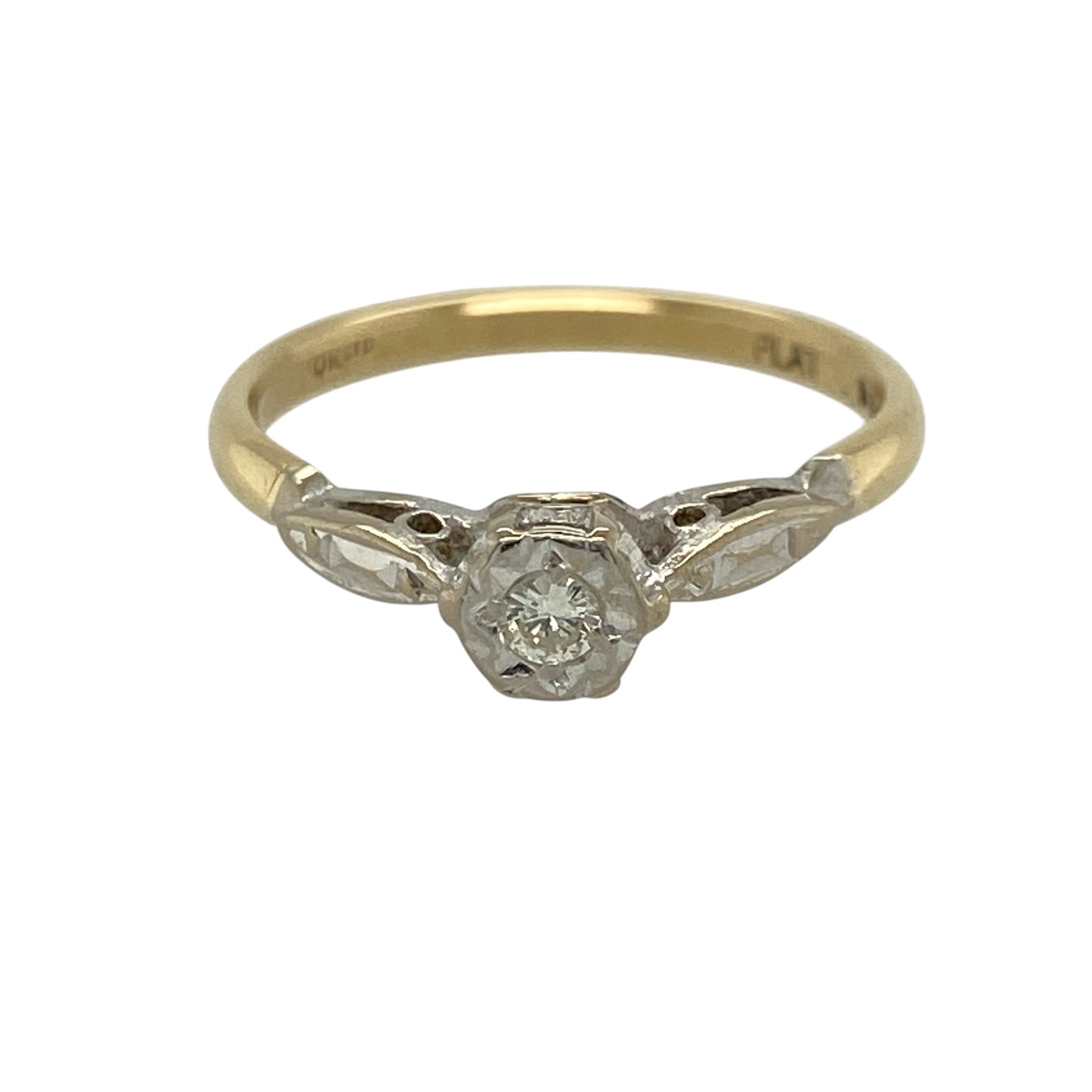 18ct Gold & Platinum Diamond Set Solitaire Ring
