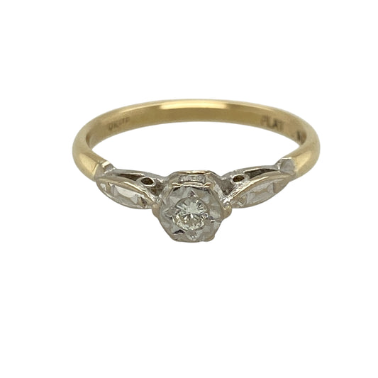 18ct Gold & Platinum Diamond Set Solitaire Ring