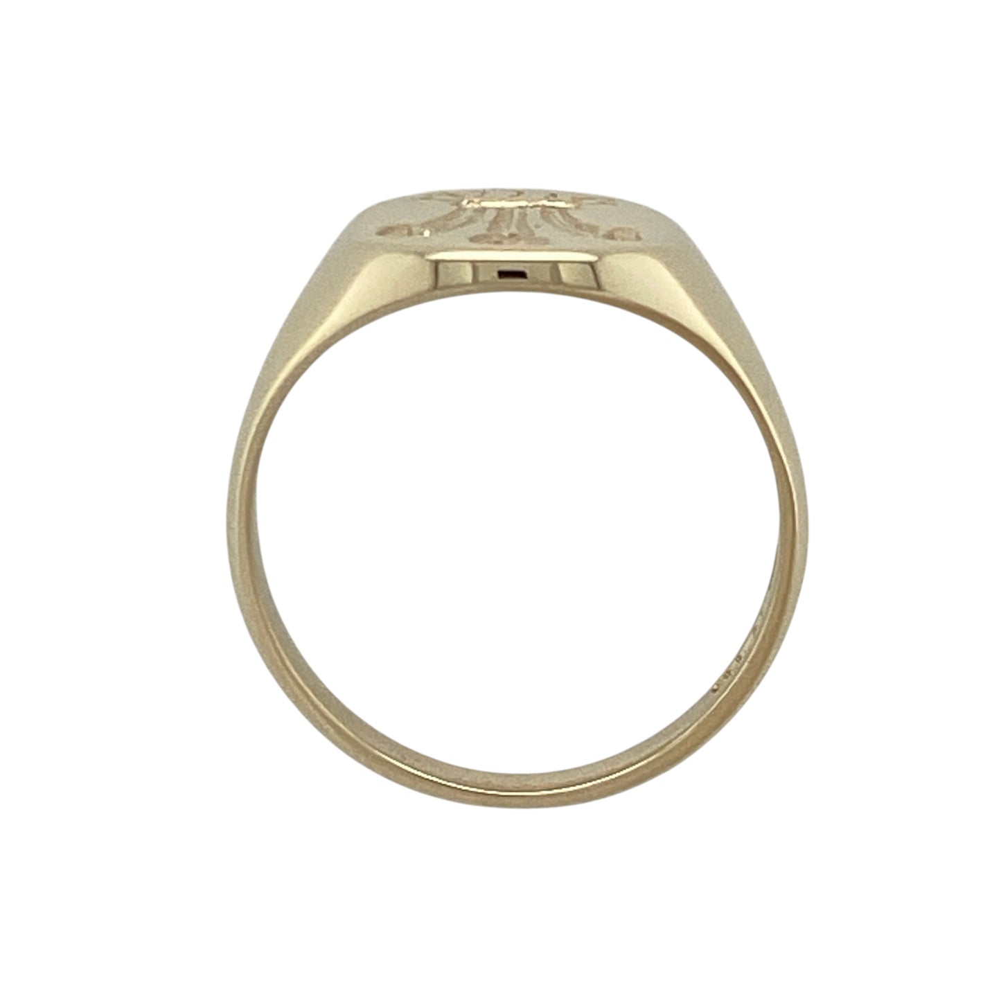 9ct Gold Welsh Three Feathers Rectangle Signet Ring