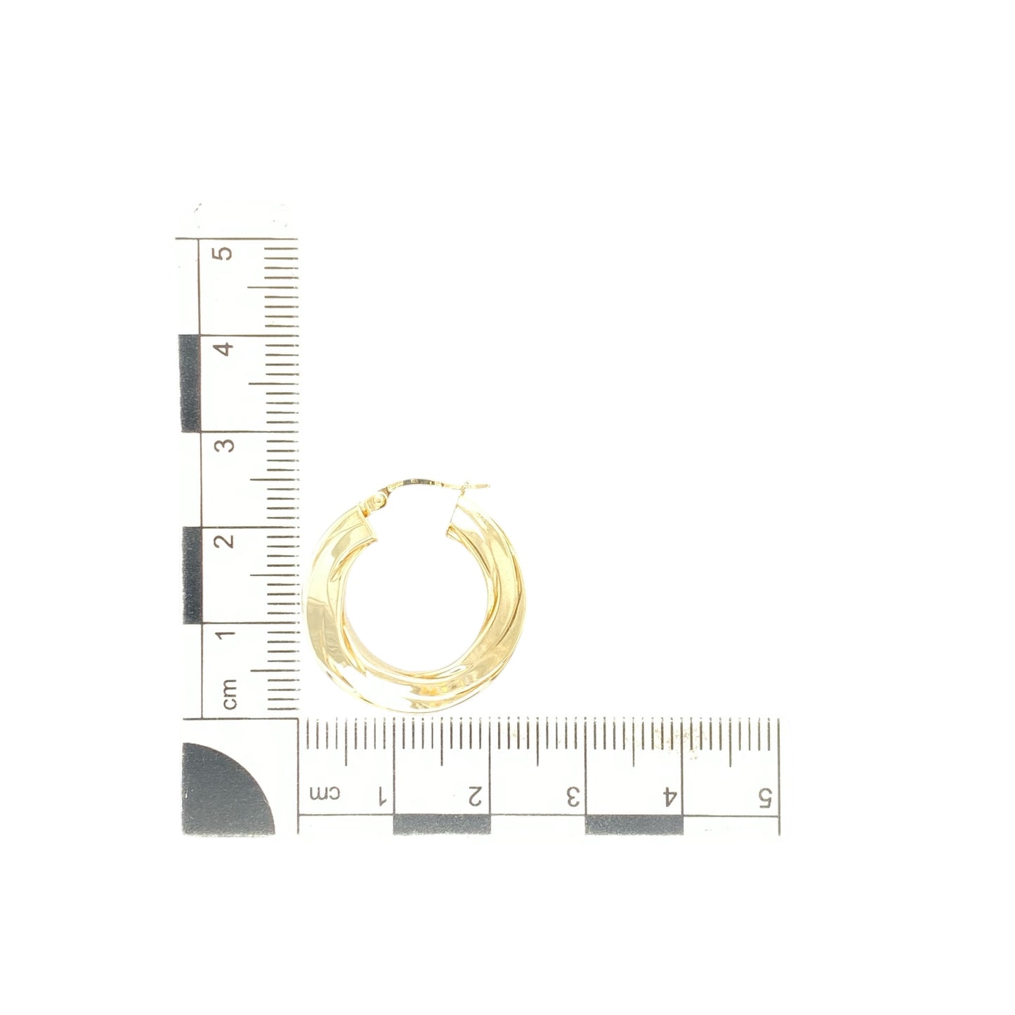 9ct Gold Squared Twisted Hoop Creole Earrings