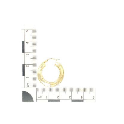 9ct Gold Squared Twisted Hoop Creole Earrings