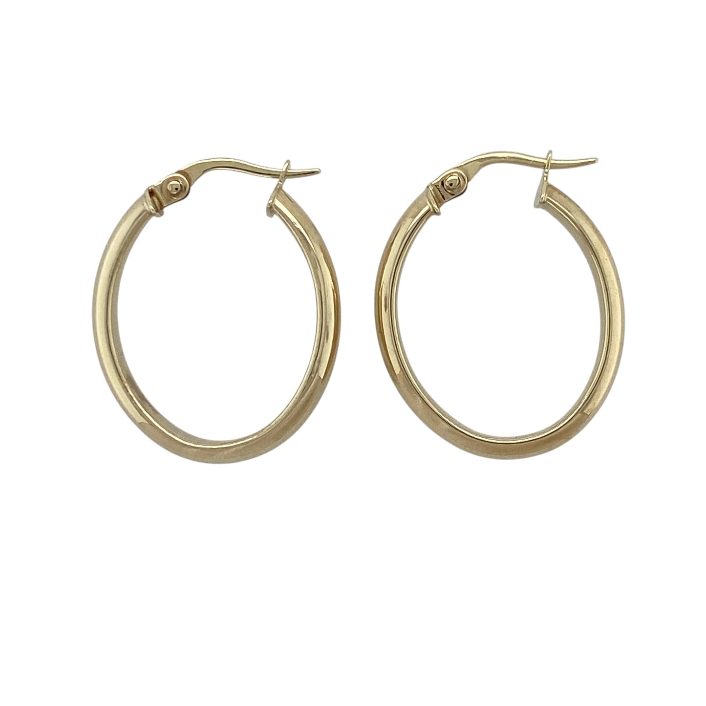 9ct Gold Plain Oval Creole Earrings