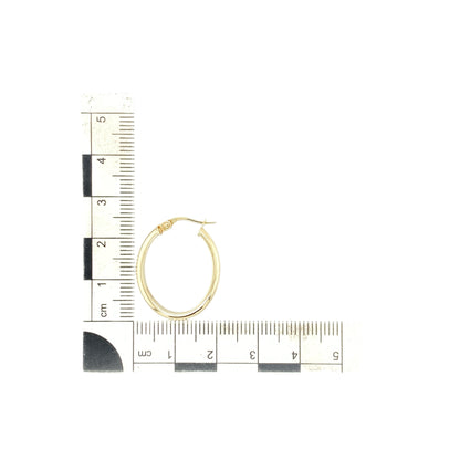 9ct Gold Plain Oval Creole Earrings