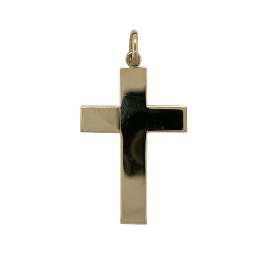 Add a meaningful and eye-catching piece to your jewellery collection with this pre-owned 9ct yellow gold patterned cross pendant—an elegant design perfect for everyday wear or special occasions.

Design: This pendant features a classic cross shape with a detailed patterned finish, creating texture and visual interest that catches the light beautifully.
Material: Made from 9-carat yellow gold, the polished finish enhances the intricate pattern while adding a warm and traditional appeal.