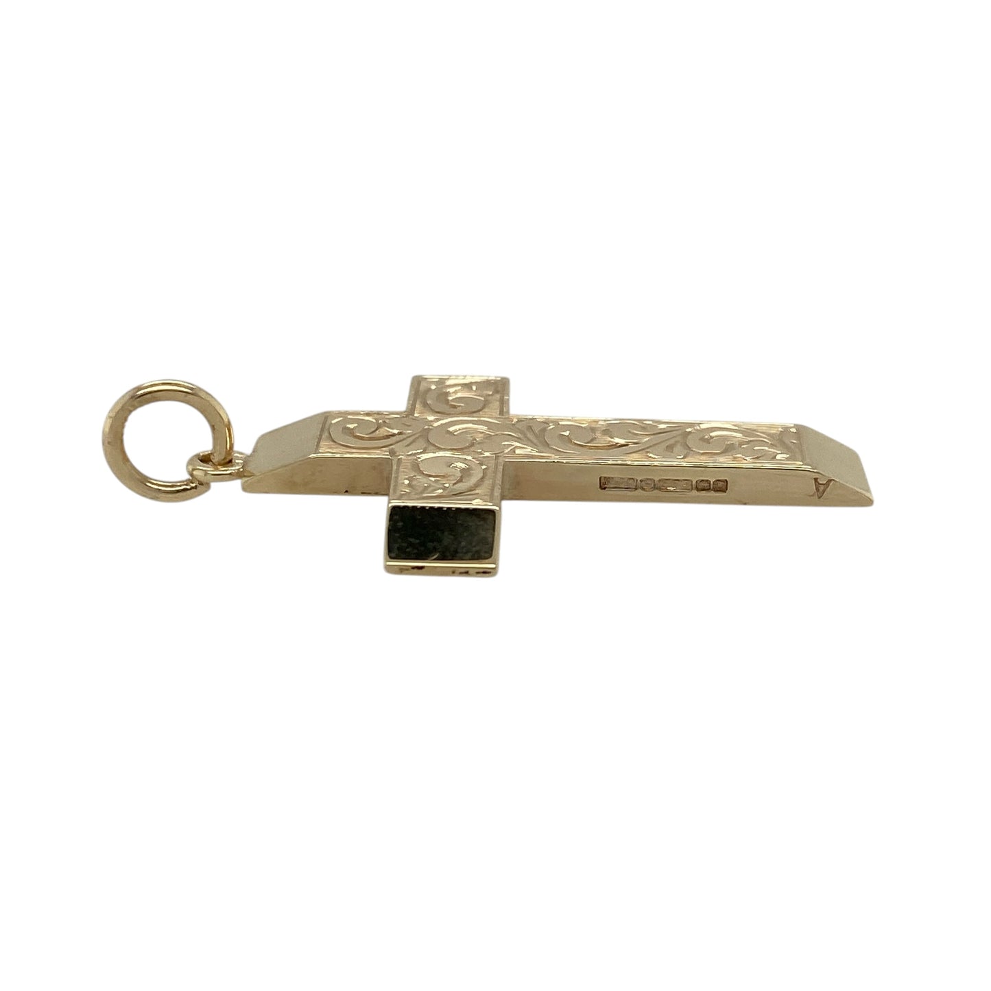 9ct Gold Patterned Cross Pendant