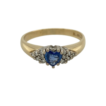 18ct Gold Diamond & Sapphire Set Ring