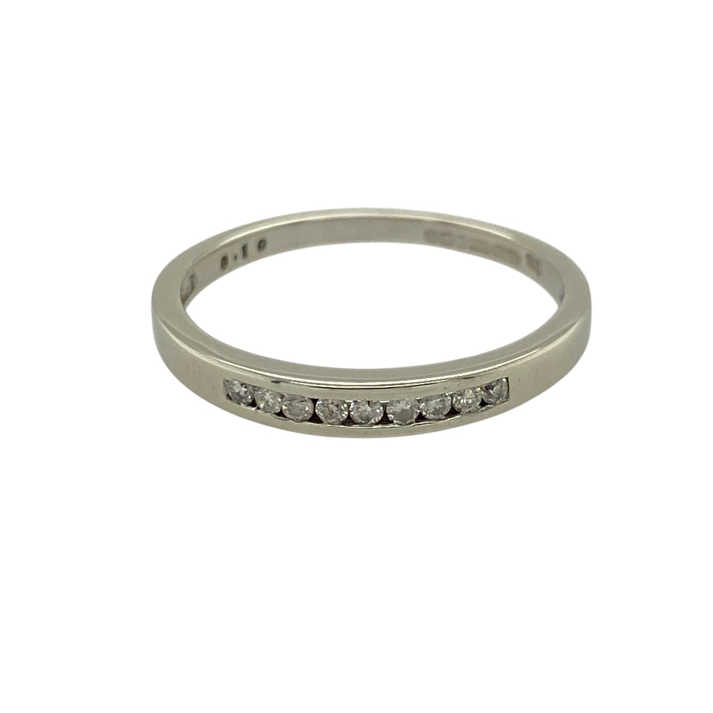 9ct White Gold & Diamond Set Band Ring