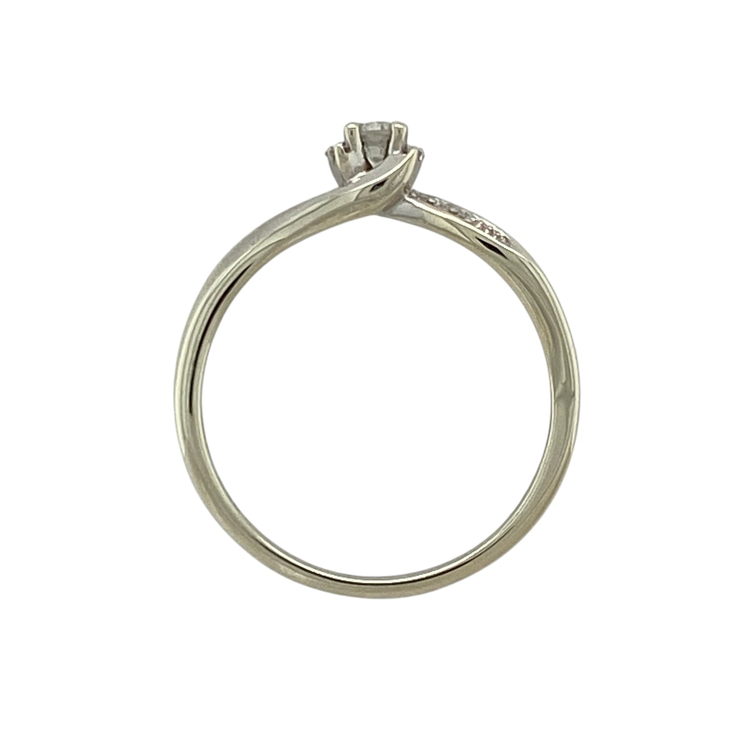 9ct White Gold & Diamond Set Solitaire Ring