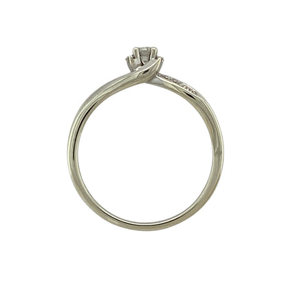 9ct White Gold & Diamond Set Solitaire Ring