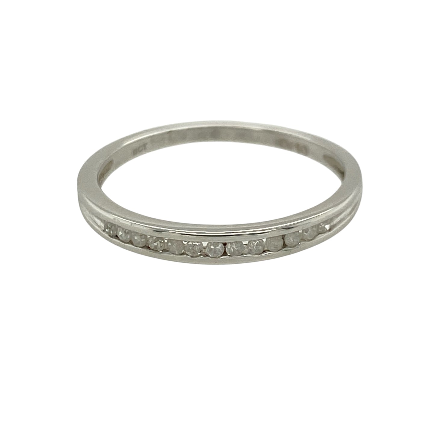 9ct White Gold & Diamond Set Band Ring