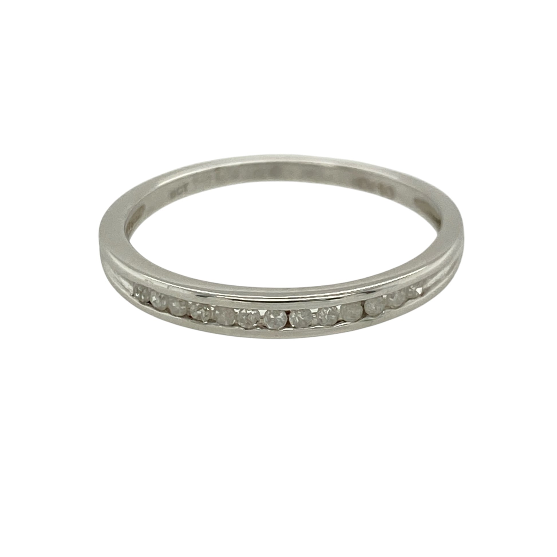 9ct White Gold & Diamond Set Band Ring