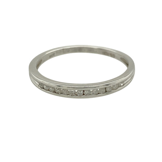 9ct White Gold & Diamond Set Band Ring